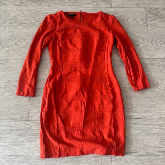 Escada Bandage Bodycon Burnt Orange Mini Dress Size 34eu 4us - Picture 1 of 4